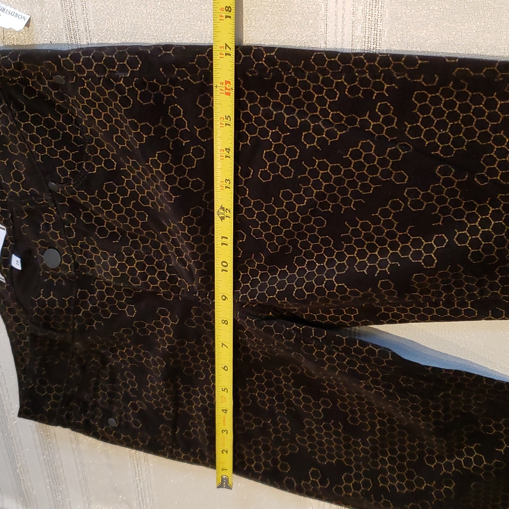 Paige USA NEW Velvet Verdugo Honeycomb Ultra Skinny Jeans Black Gold Womens 🎉HP - Picture 6 of 15